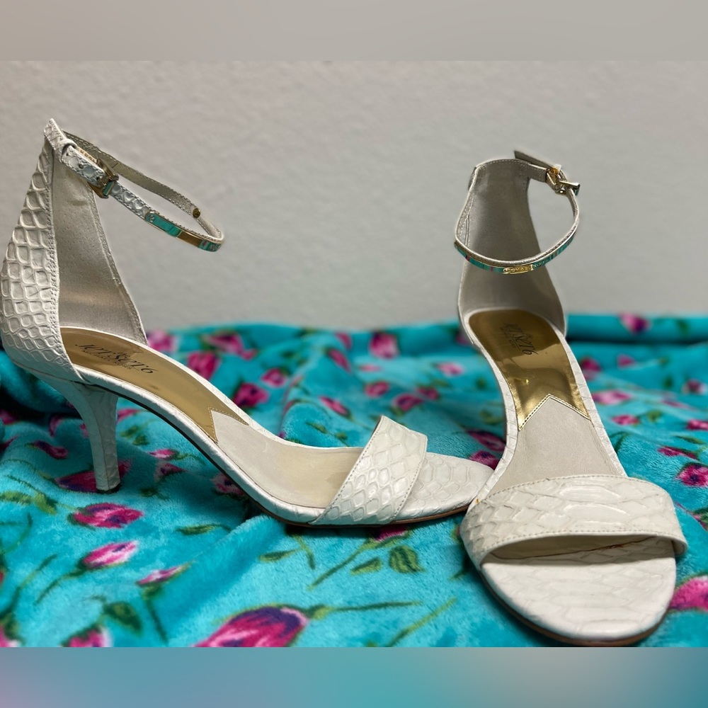 Michael Kors Ankle Strap Snakeskin Heels